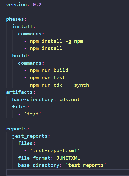 Build-specファイルをテストレポートの定義を追加します。