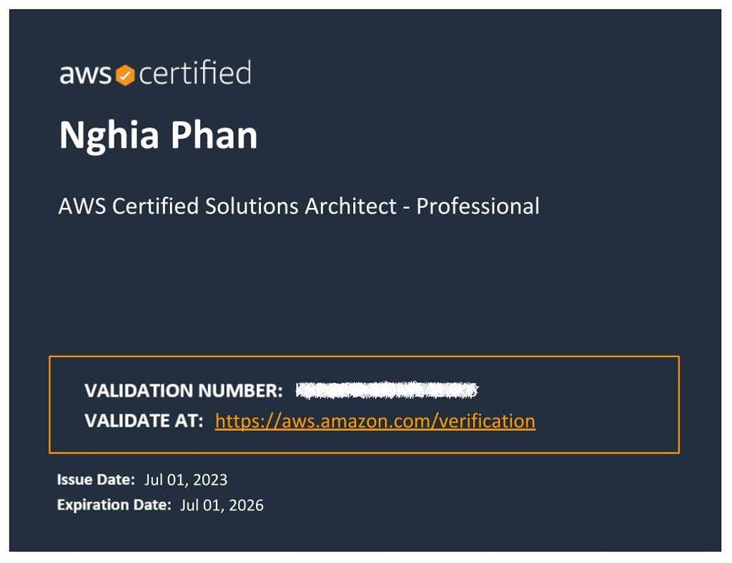 Nghia-Phan-AWS Certified Solutions Architect - Professional 2023
