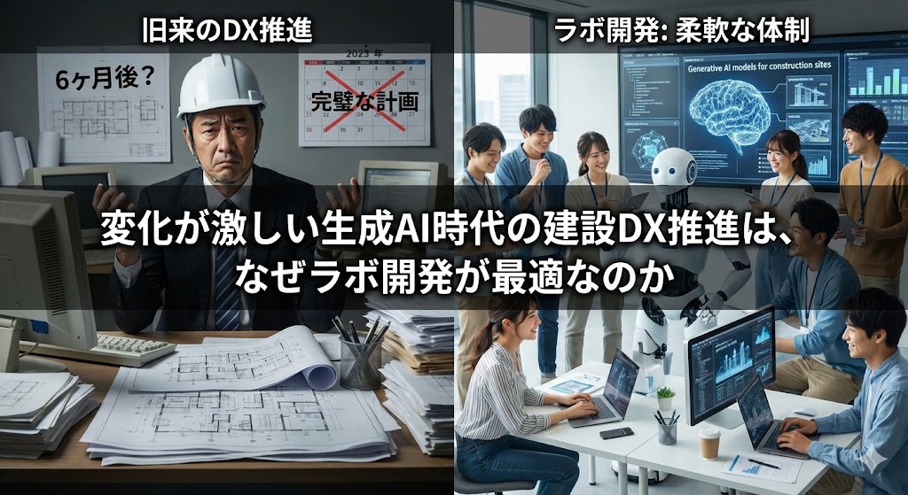 変化が激しい生成AI時代の建設DX推進は、なぜラボ開発が最適なのか