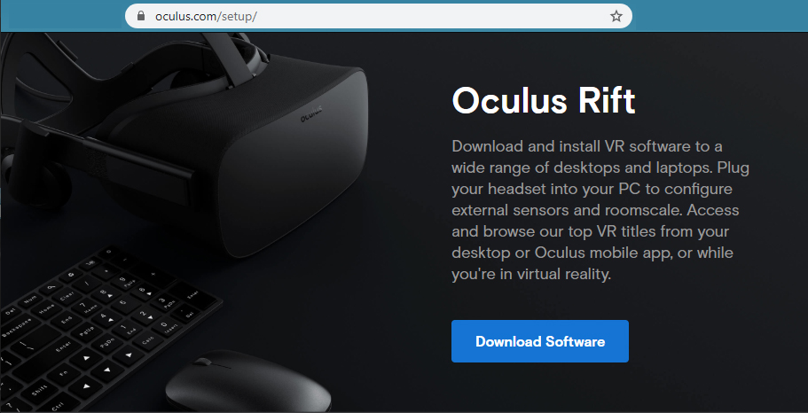 Vào trang: Oculus Link chọn Download Software và tiến hành cài đặt