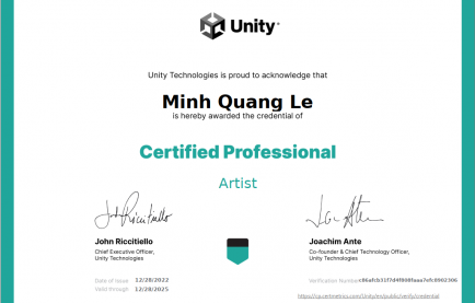 Chia sẻ kinh nghiệm thi Unity Certified Professional: Artist